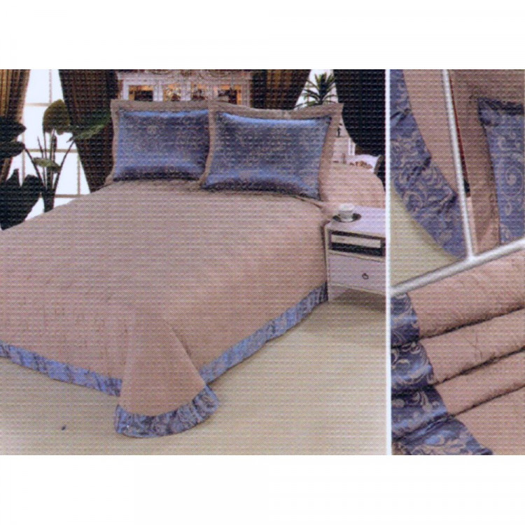 Покрывало из жаккарда стеганное с вышивкой DIVA AFRODITA EXCLUSIVE 029 220х240 с наволочками 50х70 (2шт)