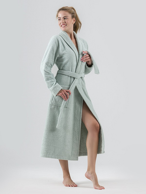 Халат женский хлопковый махровый KARNA NORA ментол M