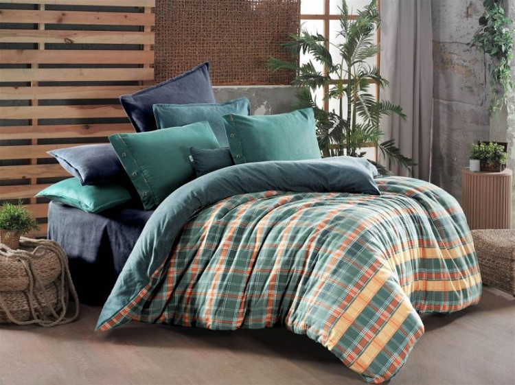 Постельное белье из фланели SAREV ARNO YESIL 1,5-спальное