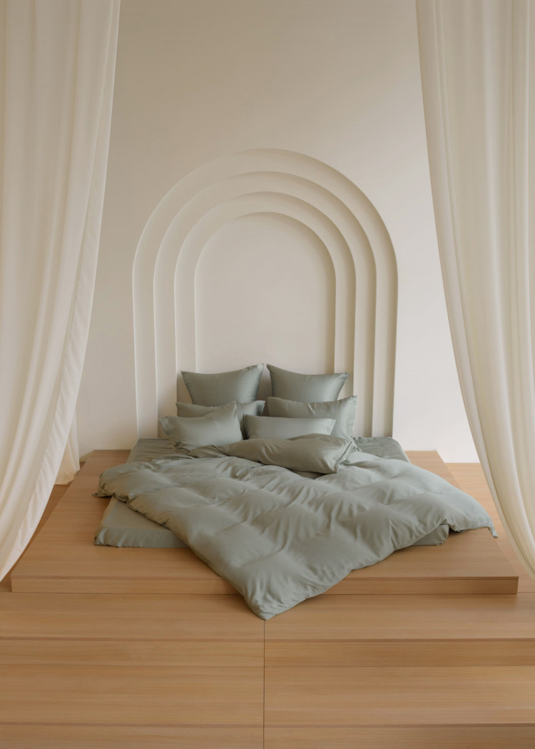 Постельное белье с простыней на резинке 160х200 GERMAN GRASS OLIVE BRILLIANT GRASS 50х70 (2шт) евро