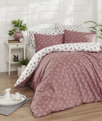 Постельное белье из ранфорса KARVEN N022 LIGHT ROSE 50х70 (1шт), 70х70 (1шт) 1,5-спальное