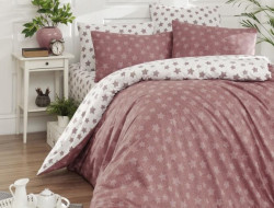 Постельное белье из ранфорса KARVEN N022 LIGHT ROSE 50х70 (1шт), 70х70 (1шт) 1,5-спальное