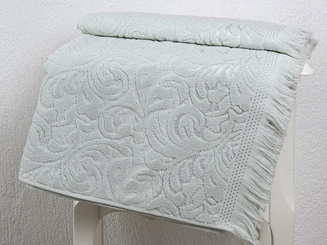 Полотенце жаккардовое KARNA ESRA светло-зеленое 70х140