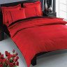 Постельное белье из сатина TAC DELUX PRESTIGE красное евро