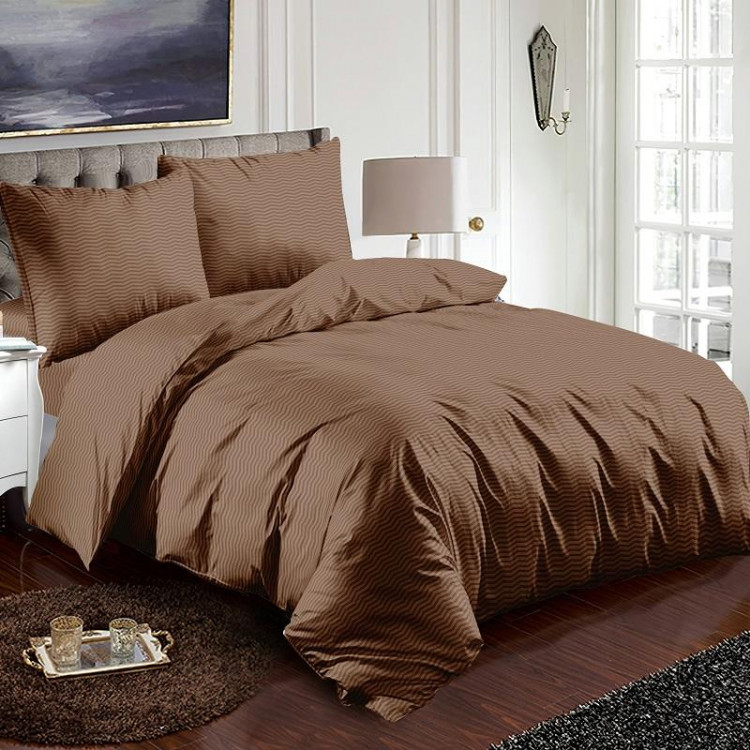 Постельное белье из микросатина TANGO коричневый зигзаг 50х70 (1шт), 70х70 (1шт) 1,5-спальное