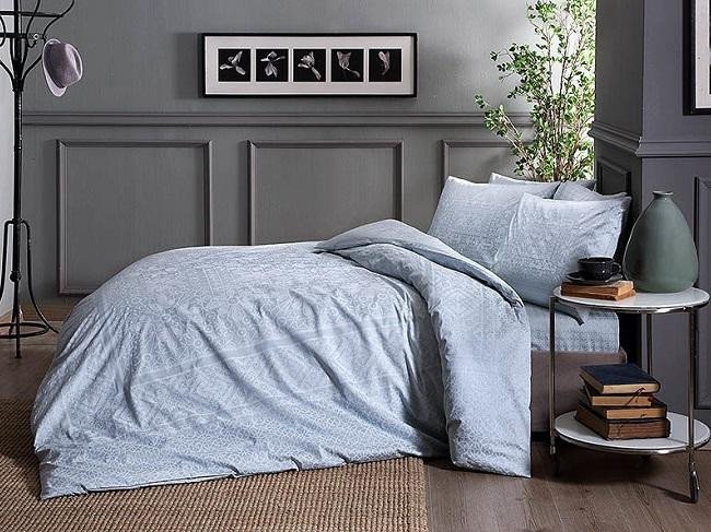 Постельное белье из сатина TAC HAPPY DAY FABIAN V53 ментоловое семейное