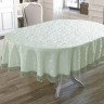 Скатерть жаккардовая с гипюром овальная KARNA KDK ментол 160x280
