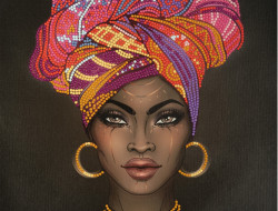 Кристальная (алмазная) мозаика ФРЕЯ ALPD-005 на подрамнике Африканская девушка
