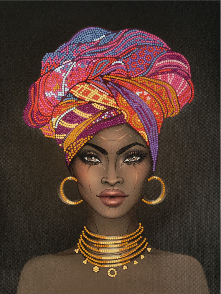 Кристальная (алмазная) мозаика ФРЕЯ ALPD-005 на подрамнике Африканская девушка