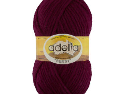 Пряжа ADELIA BENNY №777 темно-сиреневая 100% шерсть, 5 шт х 100 гр, 96 м +/- 5 м