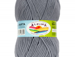 Пряжа ALPINA MARTA №035 серая 100% тактифил 5 шт х 100 гр, 120 м +/- 6 м