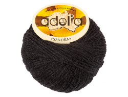 Пряжа ADELIA SANDRA №01 черная 50% шерсть, 50% акрил, 10 шт х 50 гр, 90 м +/- 4 м