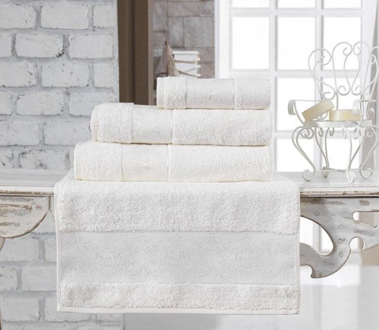 Полотенце бамбуковое KARNA PANDORA кремовое 50х90