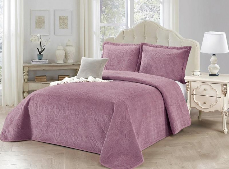 Покрывало с наволочками тонкое велюровое TANGO CASABLANCA CAS-34 230х250