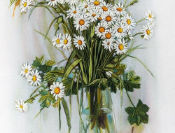 Набор для вышивания PANNA Живая картина JK-2036 РОМАШКИ И ВИШНИ 21,5х30