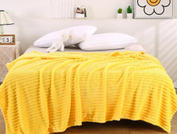Плед фланелевый CRISTELLE STRIPE PREMIUM желтый 150х200