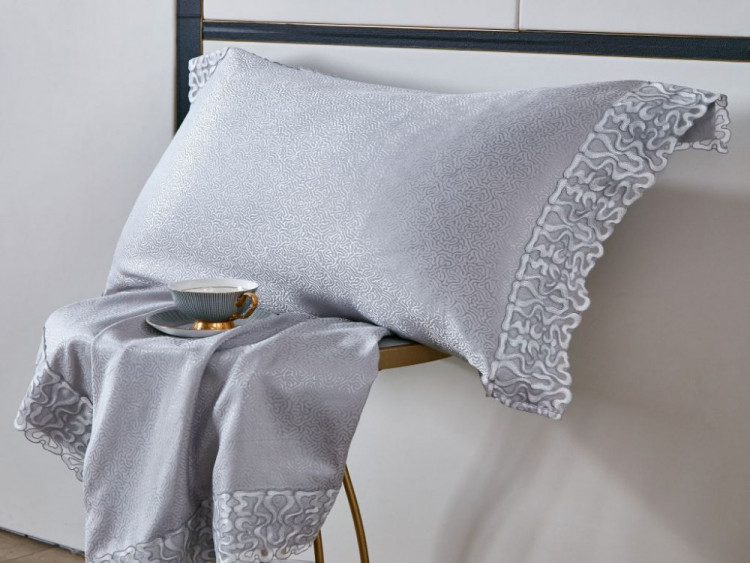 Наволочка из жаккарда с кружевом ASABELLA Лабиринты снов 70х70 (1шт)