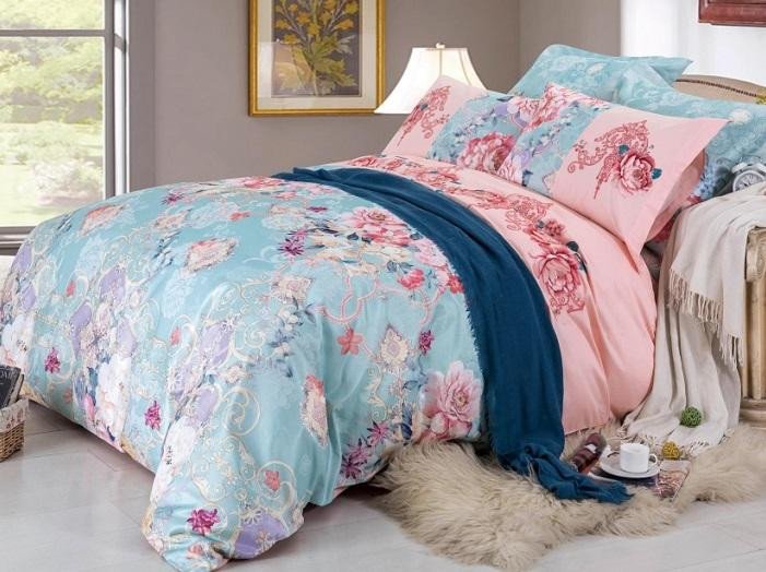 Постельное белье из сатина с вышивкой  САЙЛИД D-182 семейное