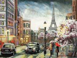 Кристальная (алмазная) мозаика ФРЕЯ ALPD-004 на подрамнике Дождь в Париже