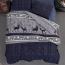 Постельное белье из фланели KARVEN N244 HAPPINIES NAVY BLUE 50х70 (2шт) евро
