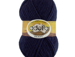 Пряжа ADELIA BENNY №741 темно-синяя 100% шерсть, 5 шт х 100 гр, 96 м +/- 5 м