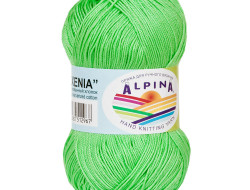 Пряжа ALPINA XENIA №082 ярко-зеленая 100% мерсеризованный хлопок 10 шт х 50 гр, 240 м +/- 10 м
