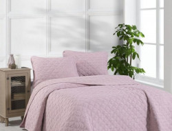 Покрывало тонкое из хлопка и микрофибры KARVEN Y836 MUSLIN BAKLAVA V3 персиковое 160х240 с наволочкой 50х70