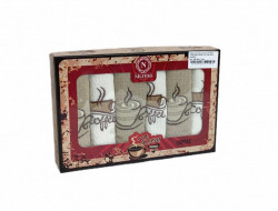 Набор кухонных полотенец вафельных хлопковых NILTEKS HM745 КОФЕ V1 40х60 (6шт)