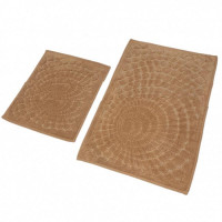 Набор ковриков для ванной хлопковый KARVEN KV421 GIRDAP кофейный 50х60 (1шт), 60х100 (1шт)