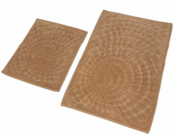 Набор ковриков для ванной хлопковый KARVEN KV421 GIRDAP кофейный 50х60 (1шт), 60х100 (1шт)