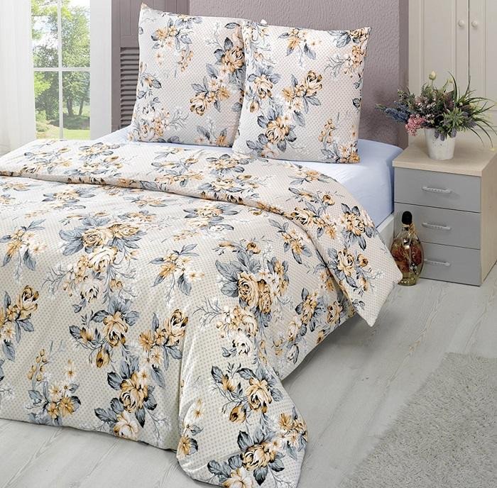 Постельное белье трикотажное с простыней на резинке KARNA ROSENS 1,5-спальное