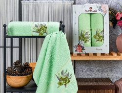 Набор полотенец махровых MARIA фисташковый 50х90, 70х140 в коробке