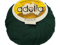 Пряжа ADELIA FIONA №631 темно-зеленая 50% шерсть, 50% акрил, 10 шт х 50 гр, 90 м +/- 3 м