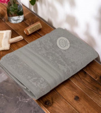 Полотенце махровое хлопковое KARVEN PETEK BORDUR DUZ H5159 LUX COTTON acik gri 50х90