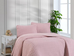 Покрывало тонкое из хлопка и микрофибры KARVEN Y836 MUSLIN KARE V3 персиковое 240х250 с наволочками 50х70 (2шт)