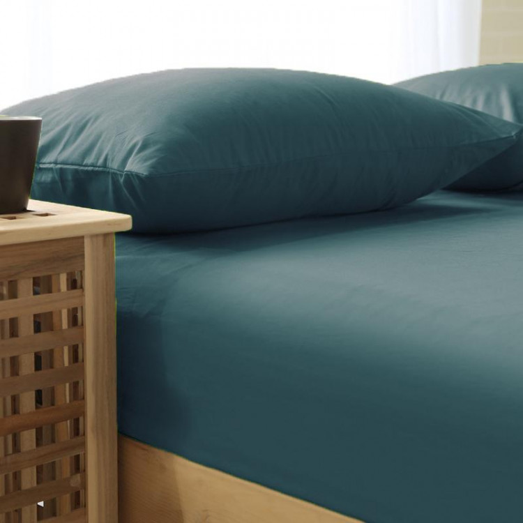 Простыня однотонная сатиновая TANGO SOHO BS2426-422 серо-синяя 240х260