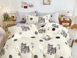 Постельное белье из твил-сатина в ПВХ TANGO собачки и горох 50х70 (2шт) евро