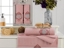 Набор полотенец махровых PADMA розовый 50х90, 70х140 в коробке
