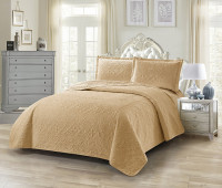 Покрывало с наволочками тонкое велюровое TANGO CASABLANCA бежевое 230х250