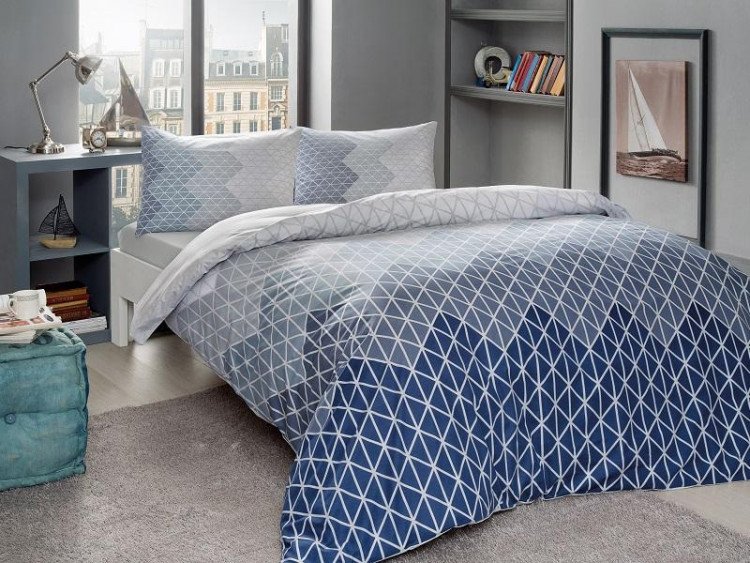 Подростковое постельное белье из ранфорса TAC GENC MODASI LUCAS серое