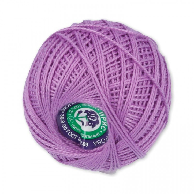 Пряжа СПБ ИРИС №2106 сиреневая 100% мерсеризованный хлопок 20 шт х 25 гр, 150 м