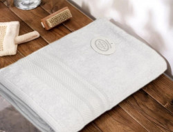 Полотенце махровое хлопковое KARVEN PETEK BORDUR DUZ H5160 LUX COTTON beyaz 70х140