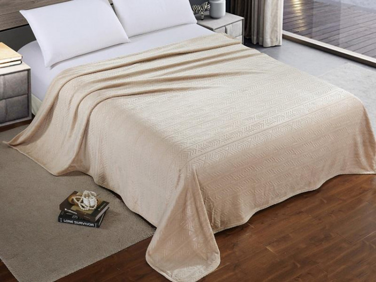 Плед однотонный из микрофибры с тиснением АЛЬВИТЕК ЛА ФОРЕСТА PAL-006 180х200