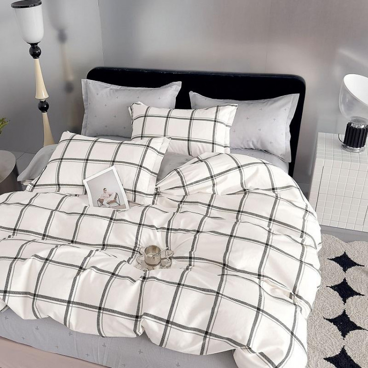 Постельное белье из твил-сатина TANGO крупная клетка 1,5-спальное