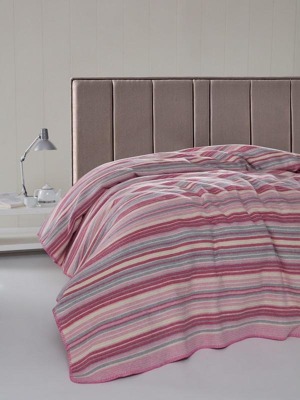 Плед из хлопка и акрила KARNA RAINBOW светлая лаванда 200х220