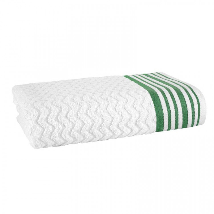 Полотенце махровое TAC LINE GREEN бело-зеленое 70х140