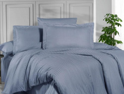 Постельное белье из страйп сатина KARVEN N164-SS-014 INDIGO индиго 50х70 (2шт), 70х70 (2шт) семейное