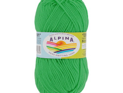 Пряжа ALPINA TOMMY №036 ярко-зеленая 100% микнес 10 шт х 50 гр, 130 м +/- 10 м