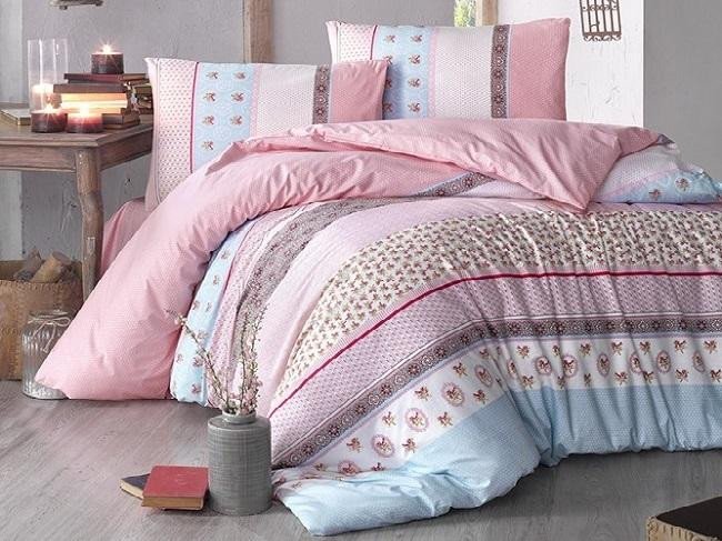 Постельное белье ALTINBASAK RANFORCE JUSTO розовое 50х70 1,5-спальное