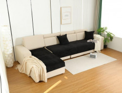 Набор накидок на диван из микрофибры TANGO SOFA черный 90х160 (1шт), 90х210 (1шт)